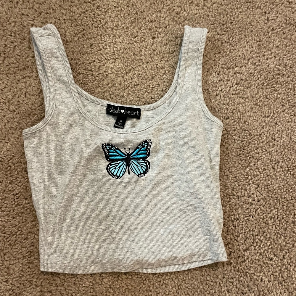 cropped butterfly tank